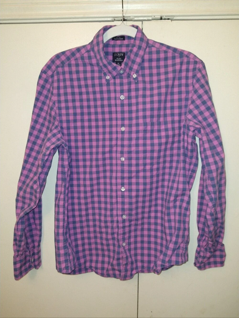J Crew Flex Washed Slim Untucked Long Sleeve Button Down Shirt Men's sz Medium.